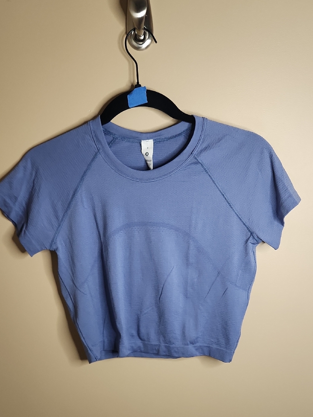 Lululemon Swiftly Tech Cropped Short-Sleeve Shirt 2.0 in Oasis Blue. Sz 8.